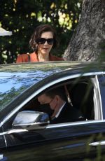 MAGGIE GYLLENHAAL Leaves Bel Air Hotel 03/22/2022