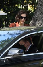 MAGGIE GYLLENHAAL Leaves Bel Air Hotel 03/22/2022