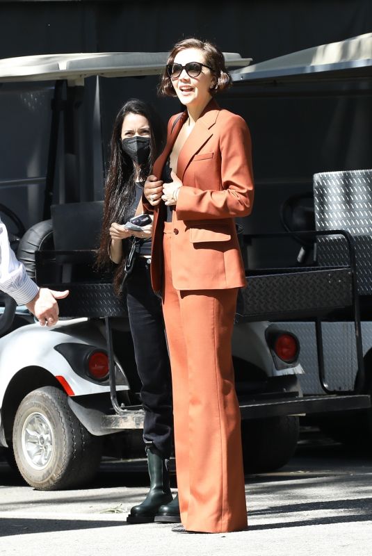 MAGGIE GYLLENHAAL Leaves Bel Air Hotel 03/22/2022