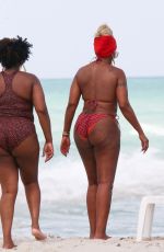 MARY J. BLIGE in Bikini at a Beach in Miami 03/12/2022