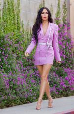 MEGAN FOX in a Lavender Suit Dress Out in Los Angles 02/25/2222