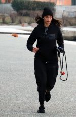 NINA DOBREV Out Jogging in Thessaloniki 03/19/2022