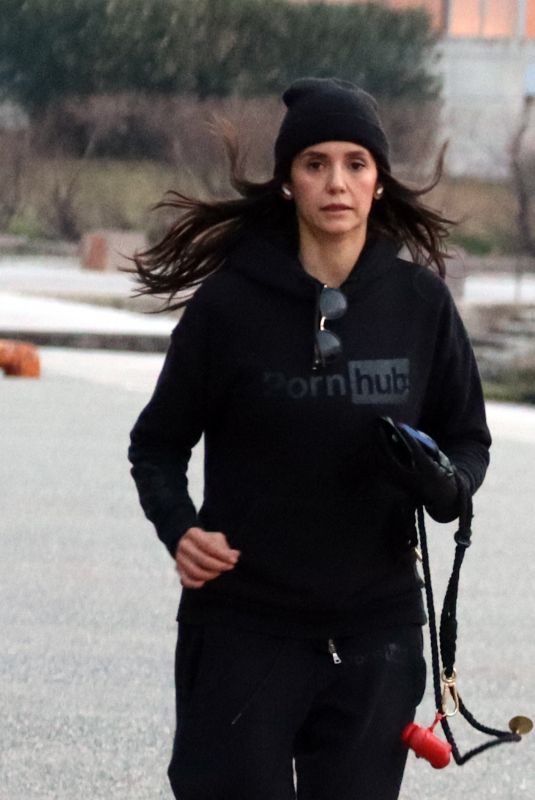 NINA DOBREV Out Jogging in Thessaloniki 03/19/2022