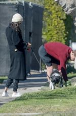 NINA DOBREV Out with Her Dog in Los Angeles 03/07/2022