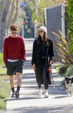 NINA DOBREV Out with Her Dog in Los Angeles 03/07/2022