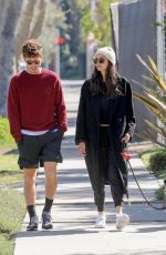 NINA DOBREV Out with Her Dog in Los Angeles 03/07/2022