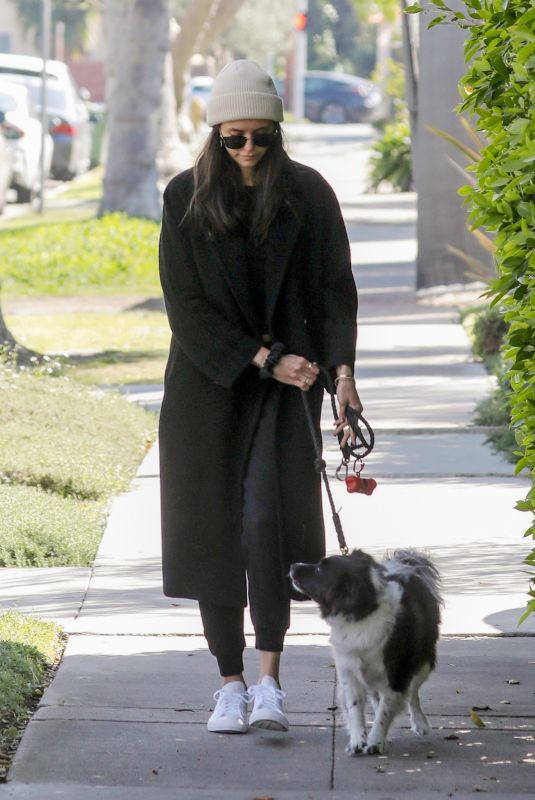 NINA DOBREV Out with Her Dog in Los Angeles 03/07/2022