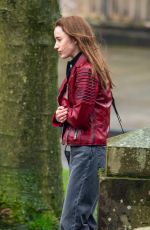 PHOEBE DYNEVOR on the Set of Bank of Dave at Burnley Centre Library 03/02/2022