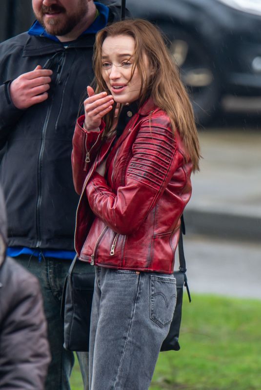 PHOEBE DYNEVOR on the Set of Bank of Dave at Burnley Centre Library 03/02/2022