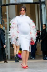 Pregnant AMEL BENT at Giambattista Valli Show at Paris Fashion Week 03/07/22022