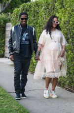 Pregnant RIHANNA and A$AP Rocky at Mauros