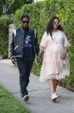 Pregnant RIHANNA and A$AP Rocky at Mauros
