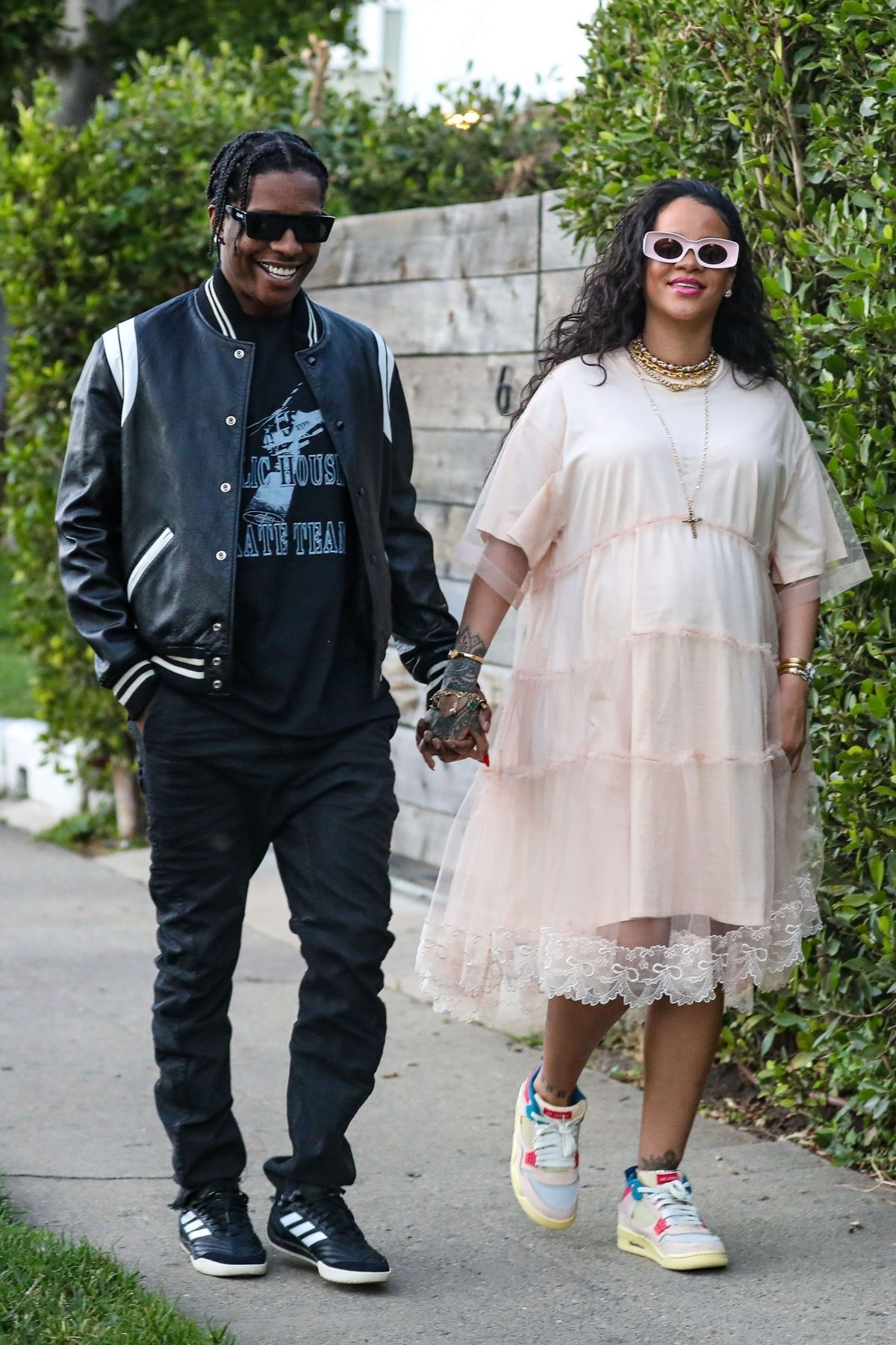 Pregnant RIHANNA and A$AP Rocky at Mauros’ Cafe in West Hollywood 03/23 ...