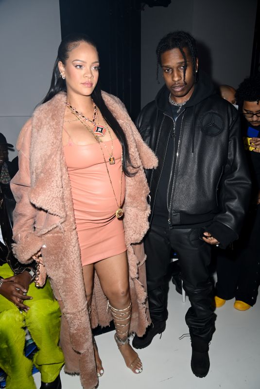 Pregnant RIHANNA and ASAP Rocky at Off-White Fashion Show in Paris 02/28/2022