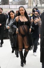 Pregnant RIHANNA at Dior Womenswear Fall/Winter 22/23 Show at Paris Fashion Week 03/01/2022