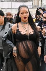 Pregnant RIHANNA at Dior Womenswear Fall/Winter 22/23 Show at Paris Fashion Week 03/01/2022
