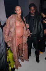 Pregnant RIHANNA at Off-White Fashion Show in Paris 02/28/2022