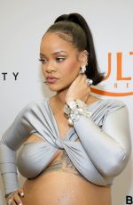 Pregnant RIHANNA Celebrates Launch of Fenty Beauty at Ulta Beauty 03/12/2022