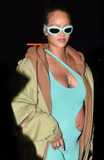 Pregnant RIHANNA Out for Dinner at Caviar Kaspia in Paris 03/04/2022