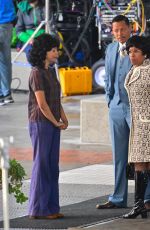 REGINA KING and Terrance Howard on the Set of Shirley in Los Angeles 03/28/2022