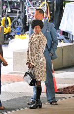REGINA KING and Terrance Howard on the Set of Shirley in Los Angeles 03/28/2022