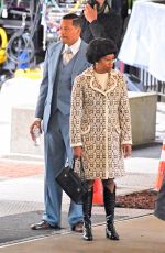 REGINA KING and Terrance Howard on the Set of Shirley in Los Angeles 03/28/2022