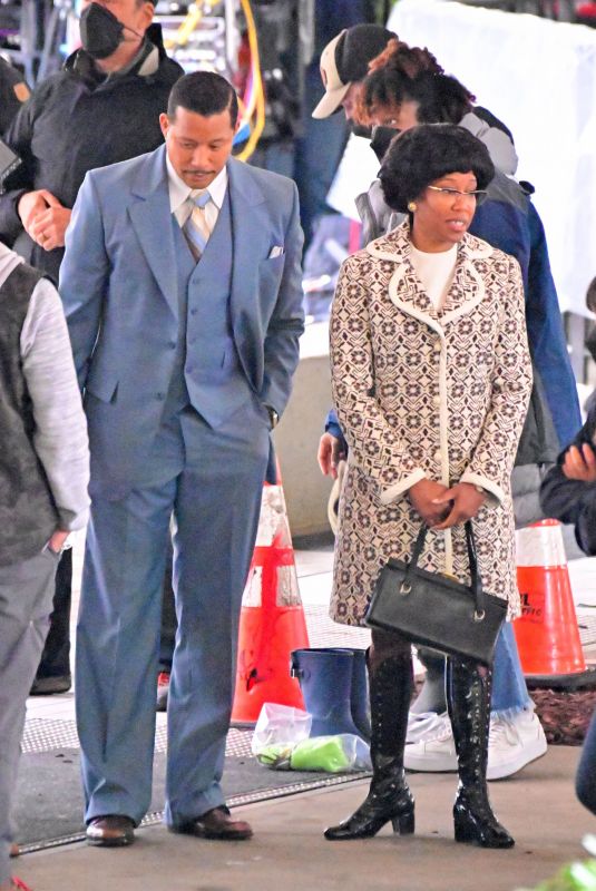 REGINA KING and Terrance Howard on the Set of Shirley in Los Angeles 03/28/2022