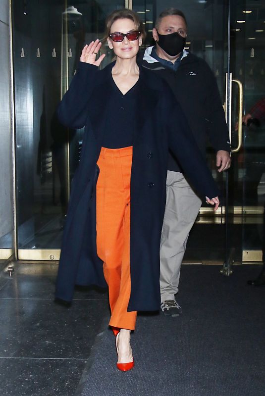 RENEE ZELLWEGER Leaves Today Show in New York 03/07/2022