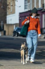 ROSE LESLIE Out with Her Dog in London 03/10/2022