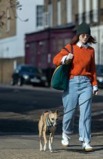 ROSE LESLIE Out with Her Dog in London 03/10/2022