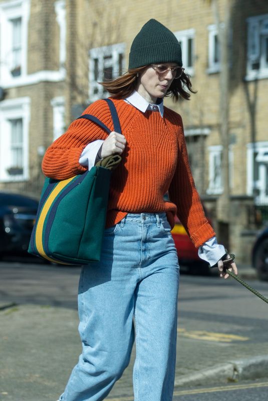 ROSE LESLIE Out with Her Dog in London 03/10/2022