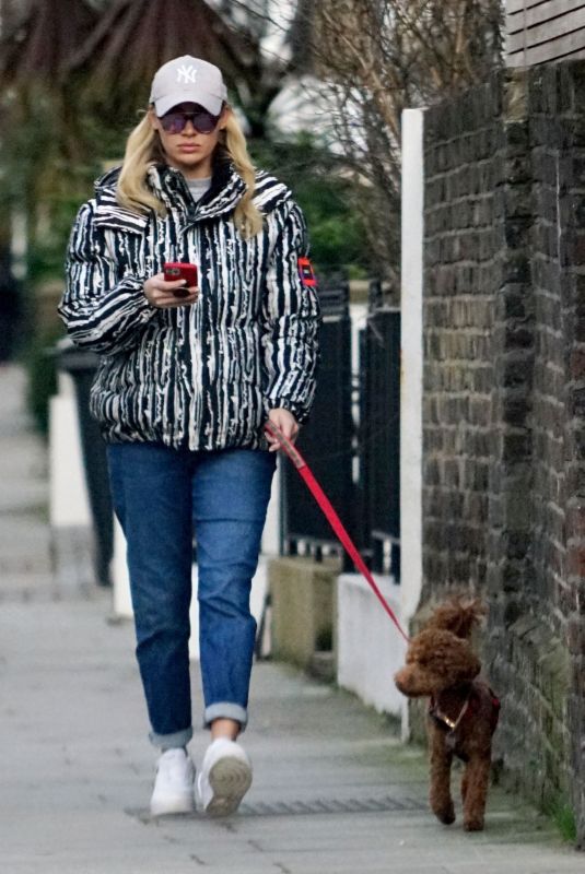 ROXY HORNER Out with Her Dog in London 03/03/2022