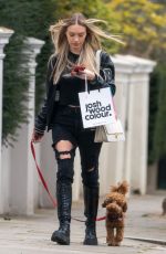 ROXY HORNER Out with Her Dog in Notting Hill 03/29/2022