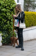 ROXY HORNER Out with Her Dog in Notting Hill 03/29/2022