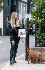 ROXY HORNER Out with Her Dog in Notting Hill 03/29/2022