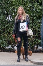 ROXY HORNER Out with Her Dog in Notting Hill 03/29/2022