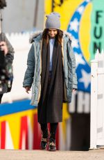 SELENA GOMEZ on the Set of Only Murders in the Building in Coney Island 03/07/2022