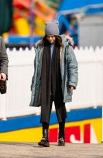 SELENA GOMEZ on the Set of Only Murders in the Building in Coney Island 03/07/2022