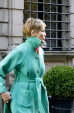 SHARON STONE Leaves Her Hotel in Milan 02/28/2022