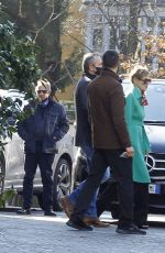 SHARON STONE Leaves Her Hotel in Milan 02/28/2022