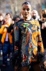 SIMONE ASHLEY Arrives at Valentino Show in Paris 03/06/2022