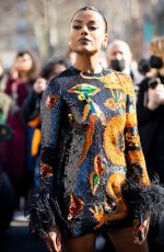 SIMONE ASHLEY Arrives at Valentino Show in Paris 03/06/2022
