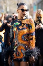 SIMONE ASHLEY Arrives at Valentino Show in Paris 03/06/2022