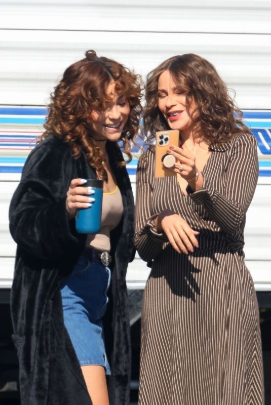 SOFIA VERGARA Taking a Break Between Scenes of Griselda in Los Angeles 02/28/2022