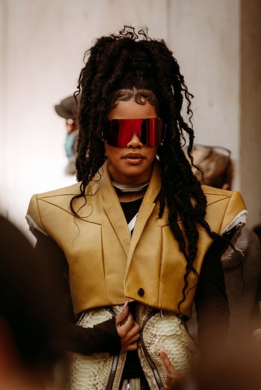 TEYANA TAYLOR at Rick Owens Fashion Show in Paris 03/05/2022