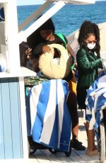 TEYANA TAYLOR Out with Friends at a Beach in Miami 02/28/2022