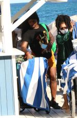 TEYANA TAYLOR Out with Friends at a Beach in Miami 02/28/2022