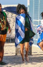 TEYANA TAYLOR Out with Friends at a Beach in Miami 02/28/2022