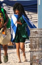 TEYANA TAYLOR Out with Friends at a Beach in Miami 02/28/2022