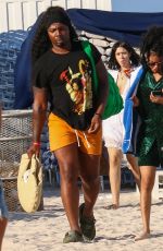 TEYANA TAYLOR Out with Friends at a Beach in Miami 02/28/2022